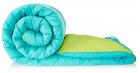 Solimo Microfibre Reversible Comforter, Double (Aqua Blue & Olive Green, 200 GSM)