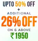 Upto 50% off + additional 26% off on Rs. 1950 & above