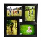 WENS 4-Picture MDF Photo Frame (13.5 inch x 13.5 inch, Black)