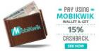 Pay Using Mobikwik Wallet & get 15% Cashback (Upto Rs. 1500)