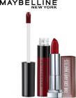 MAYBELLINE NEW YORK Creamy Matte Lipstick, 695 Divine Wine + Sensational Liquid Matte Lipstick, 02 Soft Wine  (Divine Wine, 10.9 g)