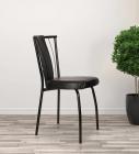Milano Cushioned Metallic Chair In Black Leatherette By Furniease