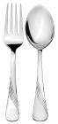 Solimo 6 piece Stainless Steel Table Spoon & Fork Set, Waves (Contains: 3 Table Spoons, 3 Forks)