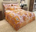 Home Candy Cotton 144 TC Double Bedsheet with 2 Pillow Covers - Multicolour