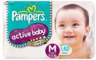 Pampers Active Baby Diapers Medium 62 Pieces (6 to 11 kg)