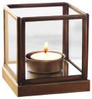 Borosil Mirage Glass Tea Light (8 cm x 8 cm x 9 cm, Brown)