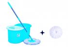 Esquire Spin Mop with 360° Spin, Telescopic Rod and Free Refill (Blue, White)