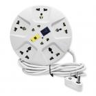 Elove 6 Amp Multi Plug Point Extension Cord (3 Meter) with LED Indicator and Universal Socket