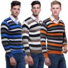 VSI - Combo Of 3 Striped V-Neck Sweaters-Ln123