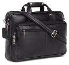 Wildhorn Genuine Leather Black 16 inch Briefcase Laptop Bag for Men with Padded Compartment | Leather Office Travel Bag with Laptop Compartment (MB547 BLACK NDM)