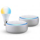 Echo Dot gift twin pack (White) with Wipro smart white bulb
