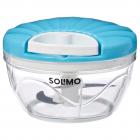 Amazon Brand - Solimo 500 ml Large Vegetable Chopper with 3 Blades, Blue