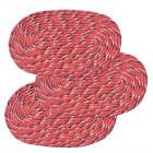 Warmland Premium Solid 3 Piece Polycotton Door Mat Set - 14"x21", Red