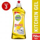 Dettol Kitchen Gel - 750 ml (Lemon, Pack of 3)
