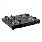 Lifelong Glass Top Gas Stove, 4 Burner Gas Stove, Black (ISI Certified,1 year warranty with Doorstep Service)