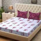 Bombay Dyeing 104 TC Cotton Double Abstract Bedsheet  (1 Double Bedsheet + 2 Pilow Cover, Red)