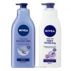 Nivea Smooth Milk Body Lotion 400ml + Nivea Night Whitening Body Lotion 400ml