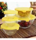 Roxx Stripes Bowl Clear & Yellow Set