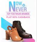 Top Footwear Brands : Flat 60% Paytm Cash