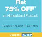 Flat 75% Off On Handpicked Products ➢ Diapers, Apparel, Toys, Books & More