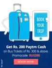 Rs 200 cash back Bus Ticket Booking of Rs 300 & above