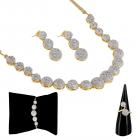 Zeneme American Diamond Party Wear Traditional Stylish Fashion Jewellerry Combo of Necklace Pendant Set/Ring /Bracelet with Earring for Women/Girls