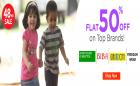 Flat 50% off on Top Brands Kids clothing (United colors of benetton, Biba, Gini&Jony)