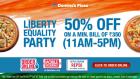 Dominos Pizza Republic Day Offer 50% off on Rs.350 + 15% Cashback