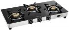 Sunflame GT Regal Stainless Steel 3 Burner Gas Stove, Black