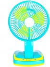 Jy Super Rechargeable Ac-Dc 2 Speed And 21 SMD Light 3 Blade Table Fan  (Multi Color)