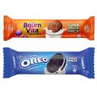 Cadbury Biscuits Family Pack Combo, 1200 gm (5X120g Oreo Vanilla biscuits , 5X120g Bournvita biscuits)