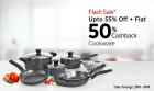 Cookware upto 55% off + Falt 50% cashback