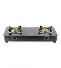Ideale Graacio DUO Stainless Steel 2 Burner Glass Top Gas Stove, Black (IG-G203M)
